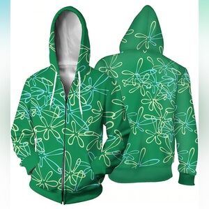 FINASKASU Women Floral Hoodie, Envy, Size: Medium (M), Envy Inside Out